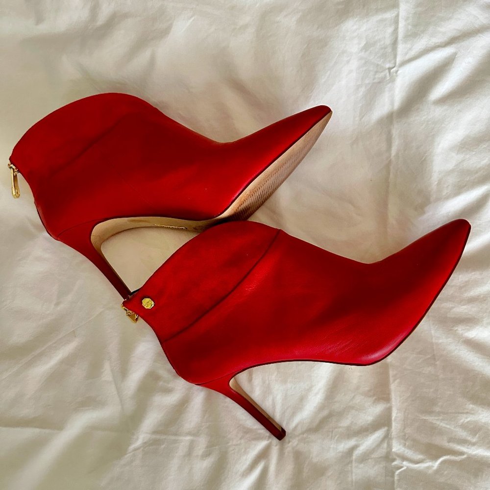 Louise et Cie Red Suede & Leather Booties, Size 10M